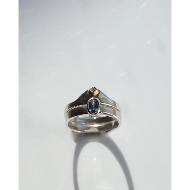 Shades of Grey Mirror Ring Set